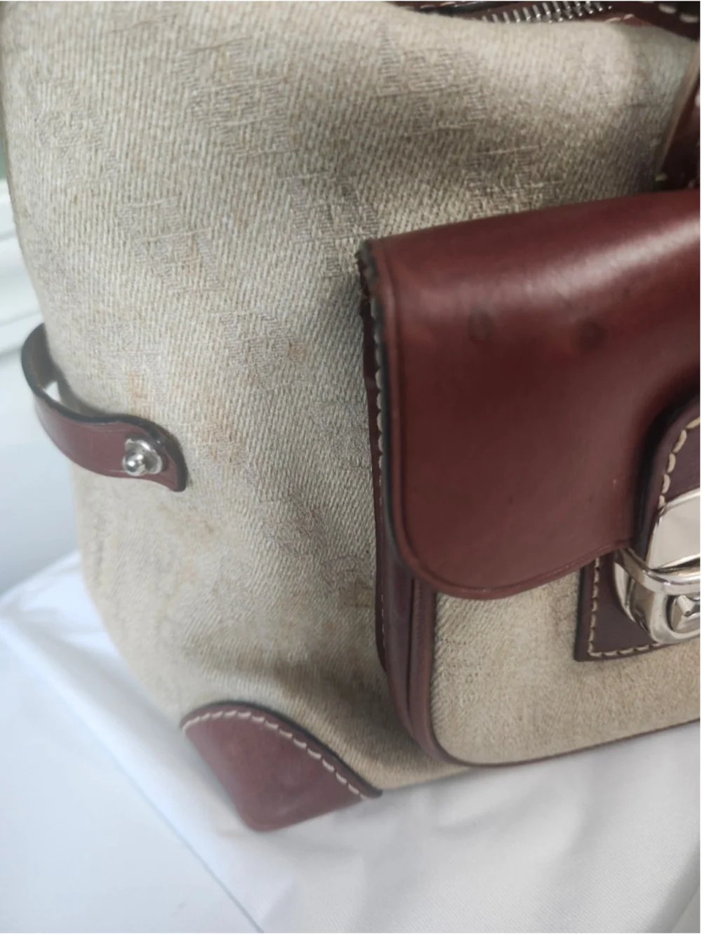 Vintage Dooney & Bourke Satchel One Size Beige Brown